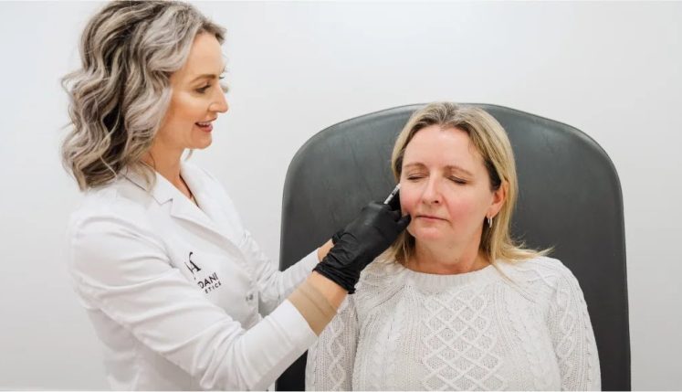 A woman getting Botox injected at Yazdani Aesthetics.